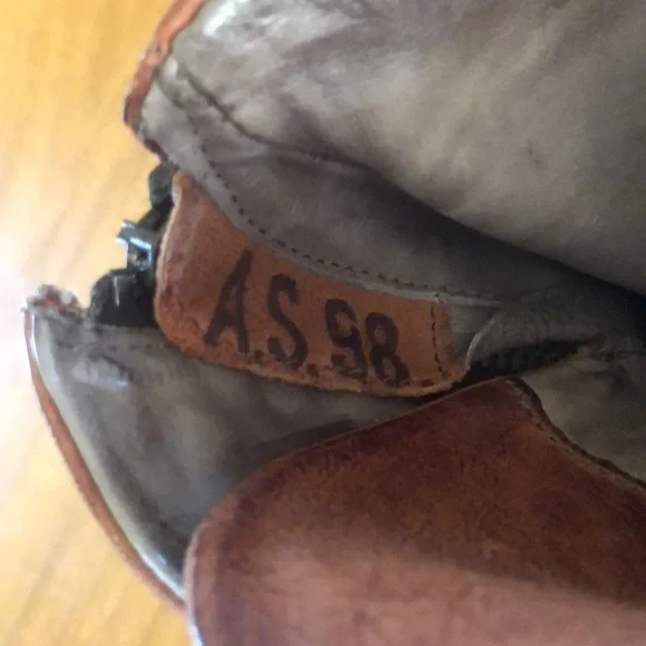 A.S.98 Emerson Italian Zipper Boho Biker Rust Distressed Boots EU41/US10.5 TTS - Picture 8 of 13